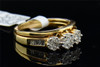 Diamond Flower Bridal Set Ladies 14K Yellow Gold Engagement Wedding Ring 1/2 Tcw