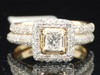 LADIES YELLOW GOLD PRINCESS CUT DIAMOND ENGAGEMENT RING