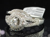 Ladies 14K White Gold Solitaire Diamond Engagement Ring Halo Set Bridal Set Band