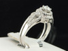 Ladies 14K White Gold Solitaire Diamond Engagement Ring Halo Set Bridal Set Band