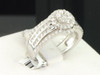 Ladies 14K White Gold Diamond Engagement Ring Wedding Band Bridal Set 1.12 Ct.