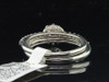 Ladies 10K White Gold Blue Diamond Flower Engagement Ring Bridal Set 0.85 Ct.