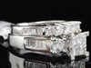 Ladies 14K White Gold Princess Cut Diamond Engagement Ring Bridal Set 2.00 Ct.