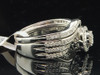 Diamond Bridal Engagement Ring 10K White Gold Wedding Band Set 0.33 Ct.