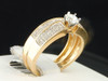 14K Yellow Gold Round Cut Diamond Solitaire Engagement Wedding Bridal Set 1 Ct.
