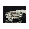 14K White Gold Round Cut Solitaire Diamond Engagement Wedding Ring Set 1 Ct.