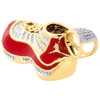 10k Yellow Gold Diamond Pendant Red Enamel Jumpman Jordan 23 Shoes 0.50 Ct 1.50"
