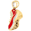 10k Yellow Gold Diamond Pendant Red Enamel Jumpman Jordan 23 Shoes 0.50 Ct 1.50"