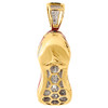 10k Yellow Gold Diamond Pendant Red Enamel Jumpman Jordan 23 Shoes 0.50 Ct 1.50"