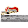 10k Yellow Gold Diamond Pendant Red Enamel Jumpman Jordan 23 Shoes 0.50 Ct 1.50"