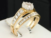 Diamond Engagement Wedding Ring Ladies 14K Yellow Gold 2 piece Bridal Set 1 Ct.