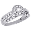 10K White Gold Bridal Set Round Cut Diamond Wedding Engagement Ring 0.34 Ct.