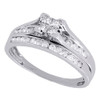 Quad Princess Diamond Wedding Bridal Set 10K White Gold Engagement Ring 0.47 Ct