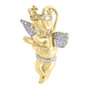 Diamond Angel Pendant Men's 10K Yellow Gold Round Cut Pave Mini Charm 0.23 Tcw.