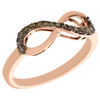 10K Rose Gold Brown Diamond Infinity Anniversary Band Cocktail Ring 0.20 Ct.