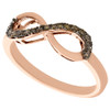 10K Rose Gold Brown Diamond Infinity Anniversary Band Cocktail Ring 0.20 Ct.