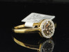 10K LADIES YELLOW GOLD CHAMPAGNE BROWN & WHITE DIAMOND ENGAGEMENT WEDDING RING