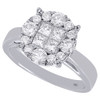 14K White Gold Princess & Round Cut Diamond Soleil Engagement Ring 1.00 Ct.