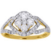 14K Yellow Gold Round Cut Diamond Engagement Wedding Ring Antique Halo 0.98 Ct.