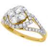 14K Yellow Gold Round Cut Diamond Engagement Wedding Ring Antique Halo 0.98 Ct.