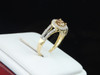 Brown Solitaire Diamond Halo Engagement Ring 10K Yellow Gold Round Cut 1.01 Ct