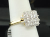 Diamond Engagement Ring 10K Yellow Gold Round Cut Halo 1 Ct Square Design
