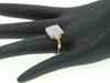 Diamond Engagement Ring 10K Yellow Gold Round Cut Halo 1 Ct Square Design