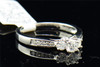 Diamant-Verlobungsring mit 3 Steinen, runder Solitär-Hochzeitsring aus 14 Karat Weißgold, 1/2 tcw.