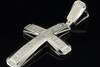 Mens .925 Sterling Silver Real Diamond Pave Set Dome Cross Pendant Charm .55 ct.