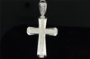 Mens .925 Sterling Silver Real Diamond Pave Set Dome Cross Pendant Charm .55 ct.