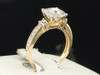 Solitaire Diamond Halo Engagement Ring 14K Yellow Gold Round Cut 1 Ct