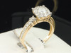 Solitaire Diamond Halo Engagement Ring 14K Yellow Gold Round Cut 1 Ct