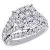 14K White Gold Princess Diamond Split Shank Contour Engagement Ring 2.50 Ct.