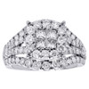 14K White Gold Princess Diamond Split Shank Contour Engagement Ring 2.50 Ct.