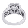Diamond Engagement Ring 14K White Gold Princess Cut Square Halo Design 1.88 Tcw.