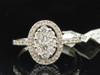 14k White Gold Round Diamond Oval Design Halo Wedding Engagement Ring 1/2 Ct.