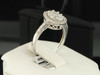 14k White Gold Round Diamond Oval Design Halo Wedding Engagement Ring 1/2 Ct.