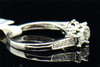 Diamond Engagement Wedding Ring Ladies 14K White Gold Three Stone Design 0.52 Ct