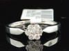 Diamond Engagement Ring 10K White Gold Flower Round Cut Solitaire Style 0.25 CT