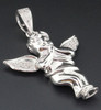 Diamond Mini Angel Pendant Mens 925 Sterling Silver Round Cut Pave Charm 0.20 Ct