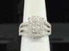 Diamond Engagement Ring 14K White Gold Princess & Round Cut 2 Ct