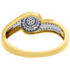 Diamond Engagement Wedding Ring 10K Yellow Gold Round Cut Pave Head 0.18 Ct.