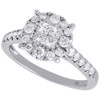 14K White Gold Princess & Round Cut Diamond Soleil Engagement Ring 0.75 Ct.