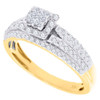 14K Yellow Gold Diamond Engagement Wedding Ring Princess Cut Halo Style 0.49 Ct.