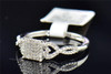 Diamond Engagement Ring Round Cut Pave Love Heart 10K White Gold 0.18 Ct.