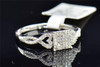 Diamond Engagement Ring Round Cut Pave Love Heart 10K White Gold 0.18 Ct.