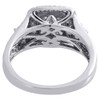 Diamond Square Engagement Ladies 14k White Gold Round Pave Wedding Ring .63 Ct.