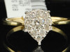 Diamond Engagement Ring 14K Yellow Gold Round Cut Pear Shape 0.30 Ct