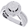 Diamond Engagement Wedding Ring 10K White Gold Fashion Circle Pave Head 1.05 Ct.