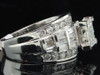 Diamond Engagement Wedding Ring Ladies 14K White Gold Princess Cut Design 2 Tcw.